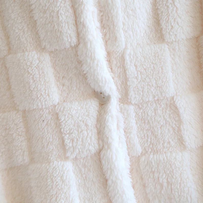 Cuddle-Up Off-White Flannel Robes