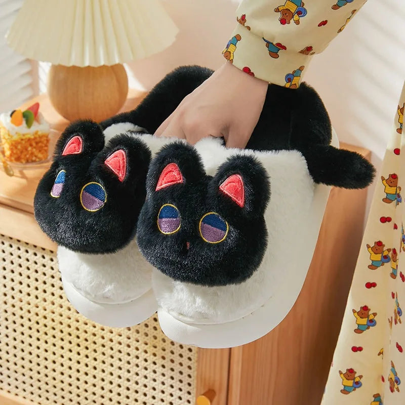 Purrfect Matching Cotton Cat Slippers
