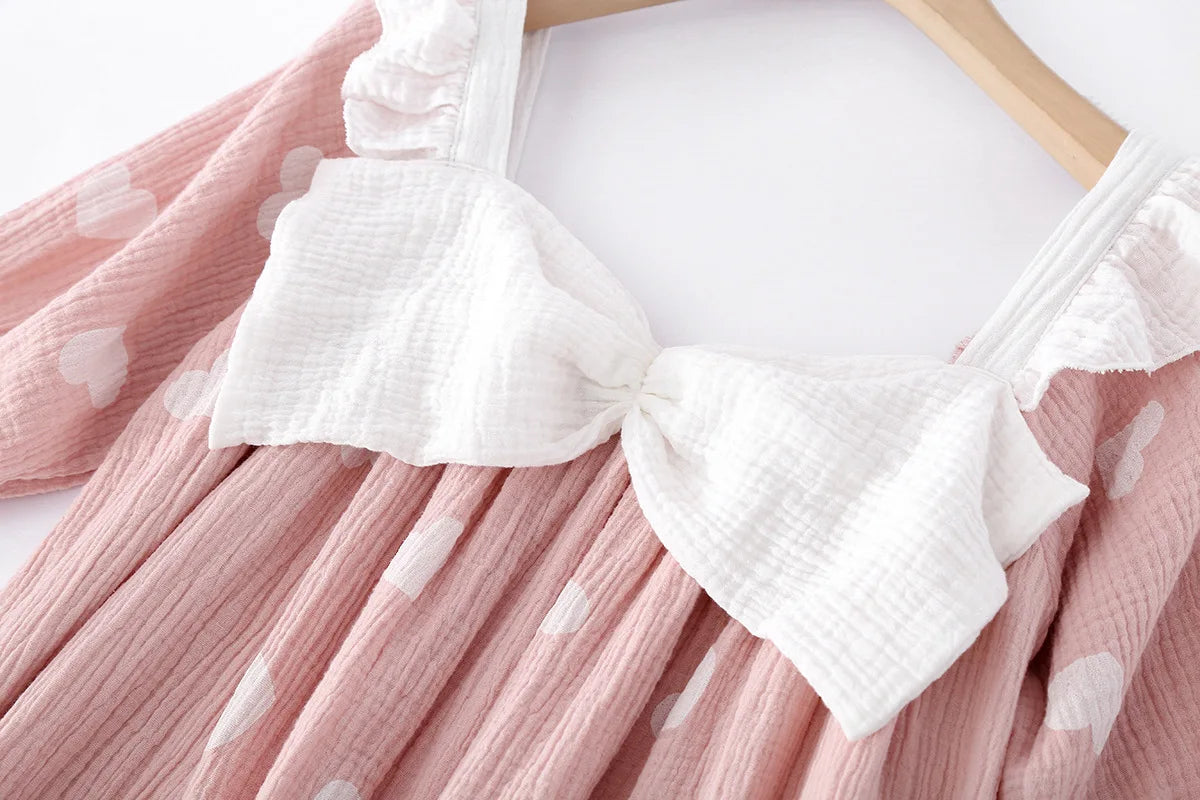 Cute Bow Cotton Nightgown