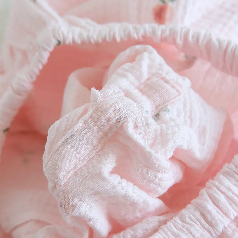 V-Neck Peachy Cotton Short-Sleeve Shorts Pajama Set