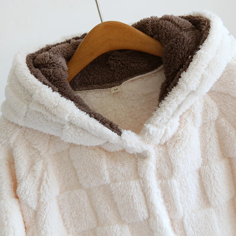 Cuddle-Up Off-White Flannel Robes