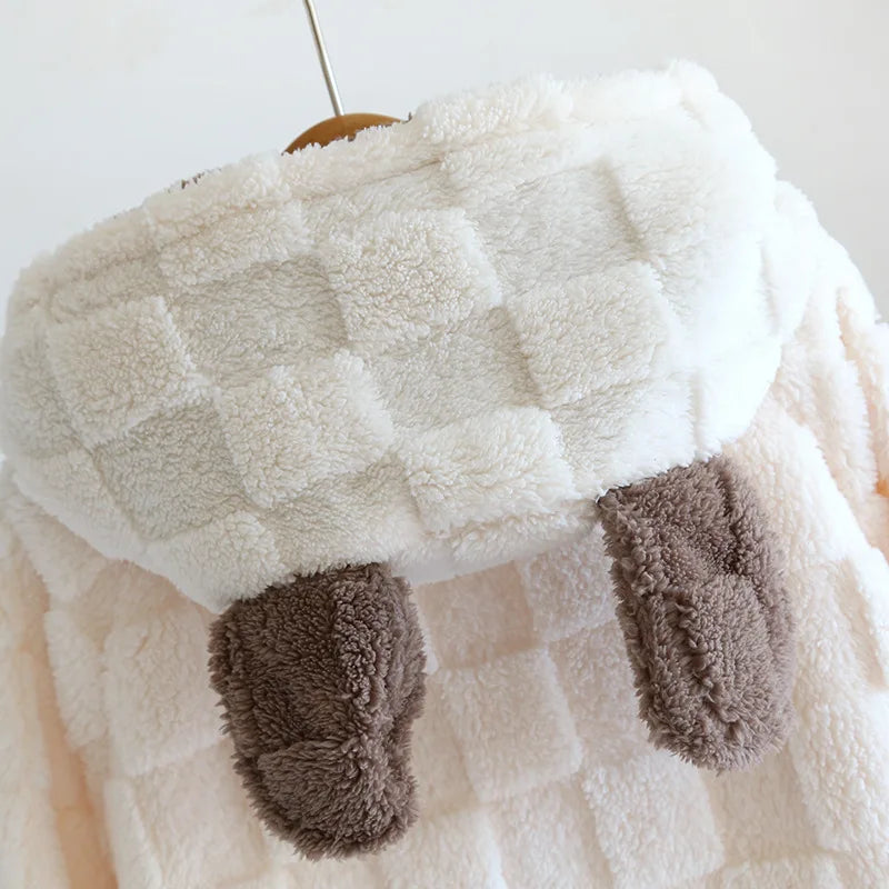 Cuddle-Up Off-White Flannel Robes