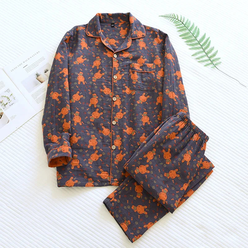 Cozy Pure Cotton Long-Sleeve Pants Pajama Set