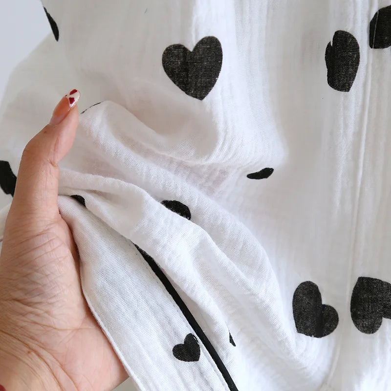 Adorable Hearts Cotton Short Sleeve Shorts Pajama Set
