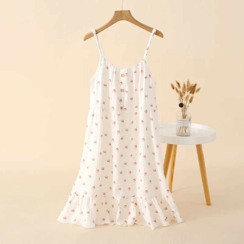 Peachy Cotton Cami Nightgown