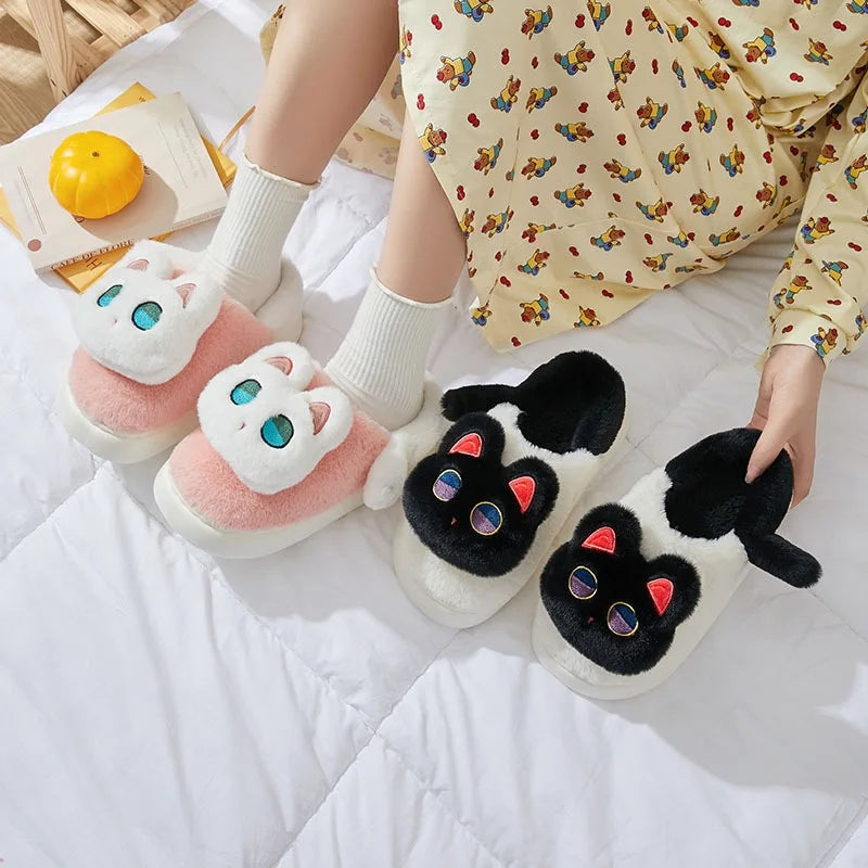 Purrfect Matching Cotton Cat Slippers