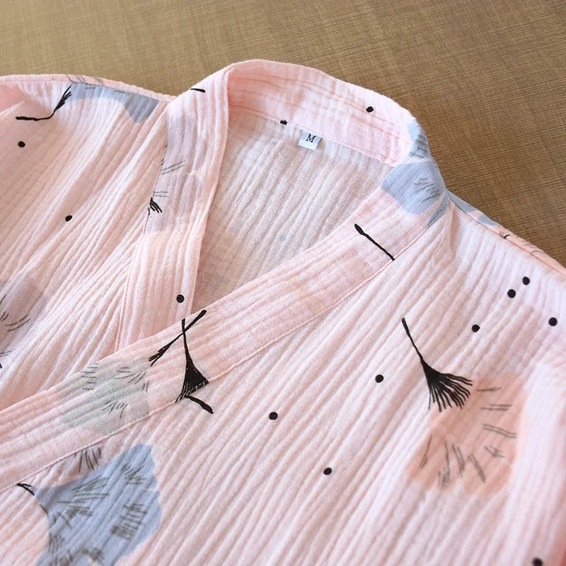 Flowing Ginkgo Cotton Robe