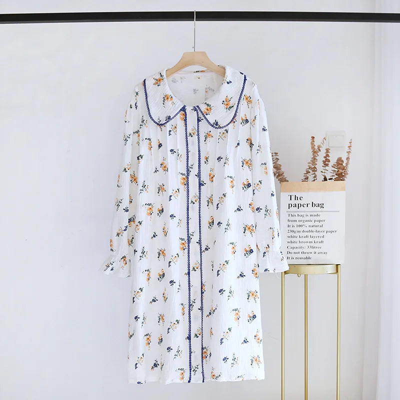 Japanese Floral Cotton Nightgown