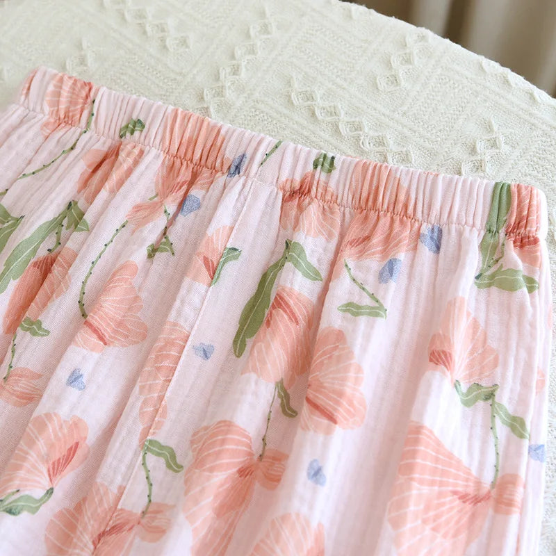 Floral Cotton Camisole Pajama Shorts Set