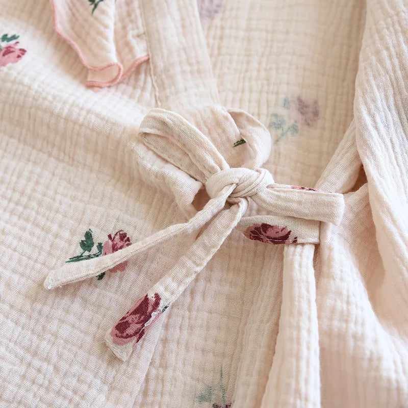 Sweet Lace Cotton Short Sleeve Shorts Pajama Set