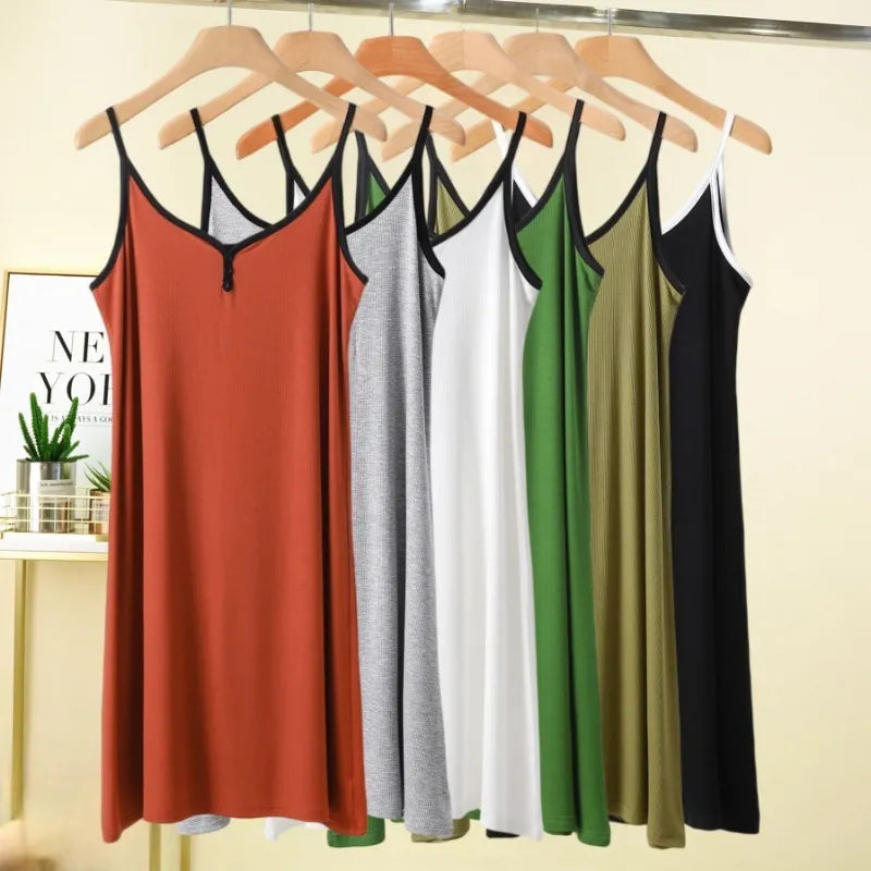 Sleek Cotton Sling Nightgown