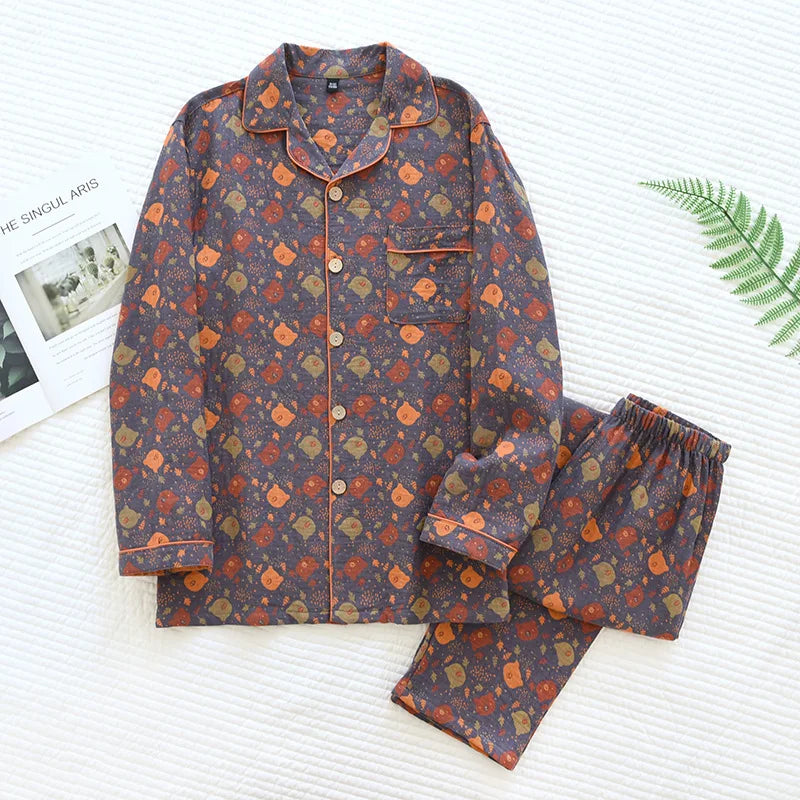 Cozy Pure Cotton Long-Sleeve Pants Pajama Set