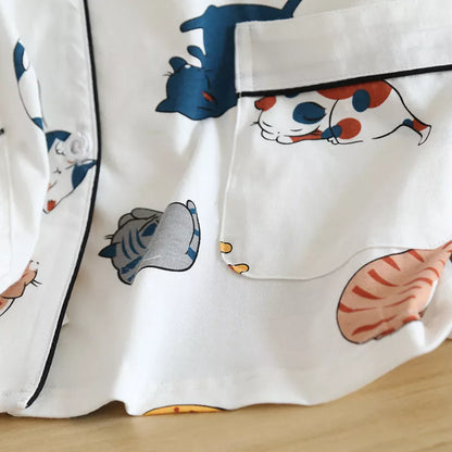 Sleepy Kittens Cotton Short Sleeve Shorts Pajama Set