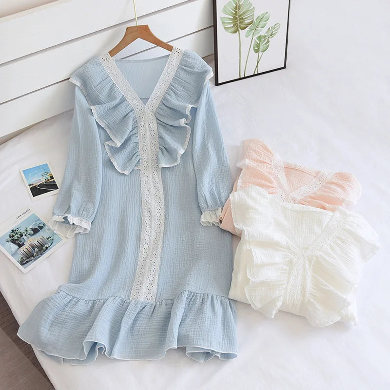 Princess Style Lace Cotton Nightgown