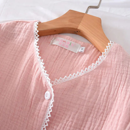 Japanese Inspired Cotton Long Sleeve Pants Pajama Set
