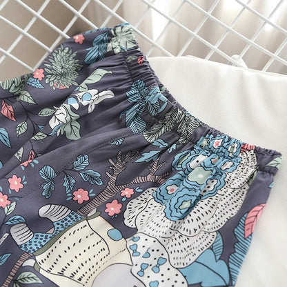Tranquil Rayon Three-Quarter Sleeve Shorts Pajama Set