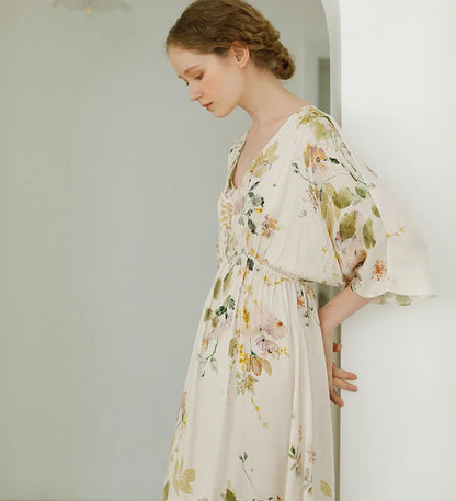 Elegant Floral Viscose Nightgown