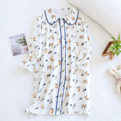 Japanese Floral Cotton Nightgown