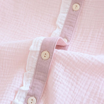 Pastel Cotton Long Sleeve Pants Pajama Set
