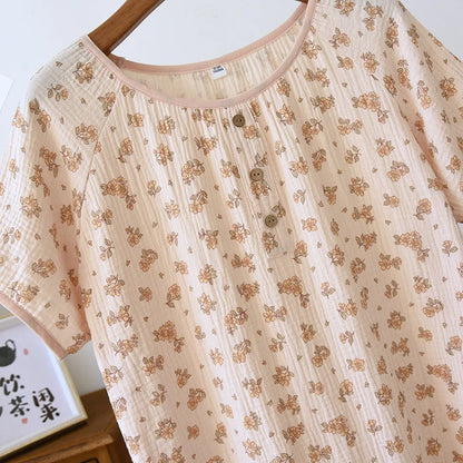 Cute Floral Cotton Nightgown