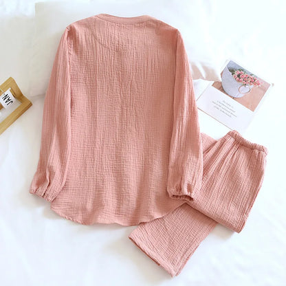 Cozy Minimalist Button-Up Cotton Pajama Set