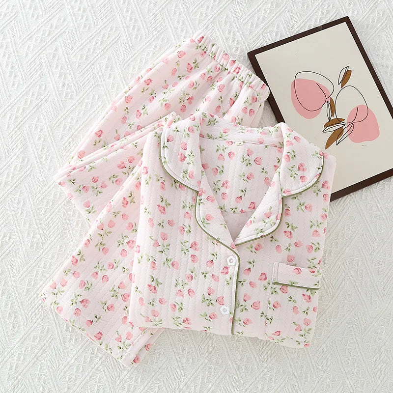 Blossom Cotton Long Sleeve Pants Pajama Set